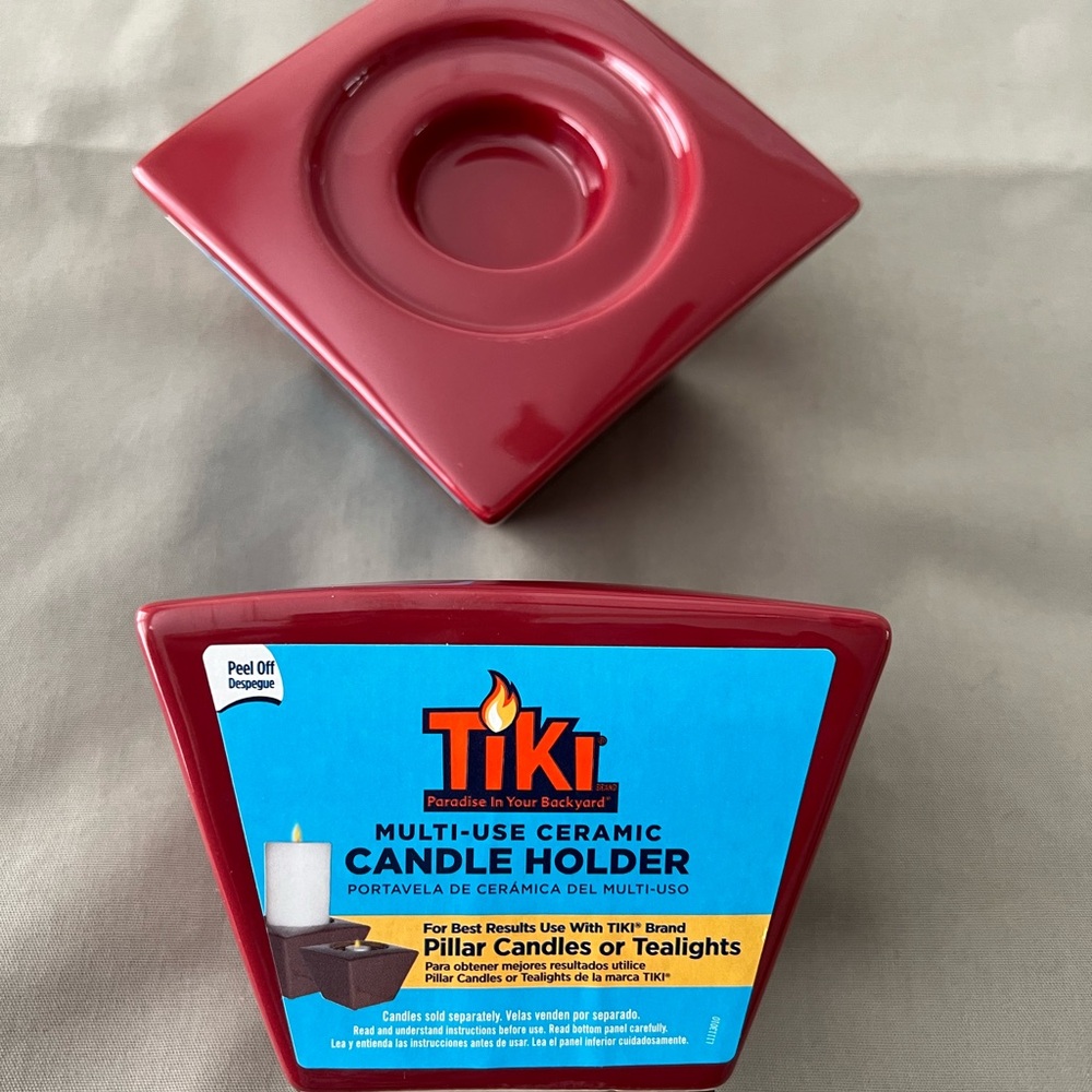 Tiki Brand Multi-Use Ceramic Candle Holders - Lot of 2
